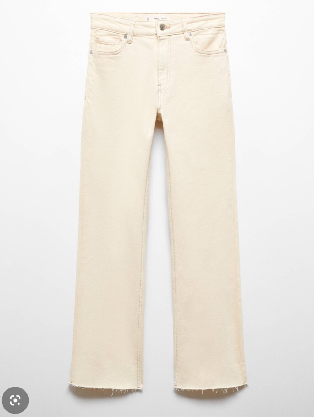 Mango Cream Ankle Flared Jeans